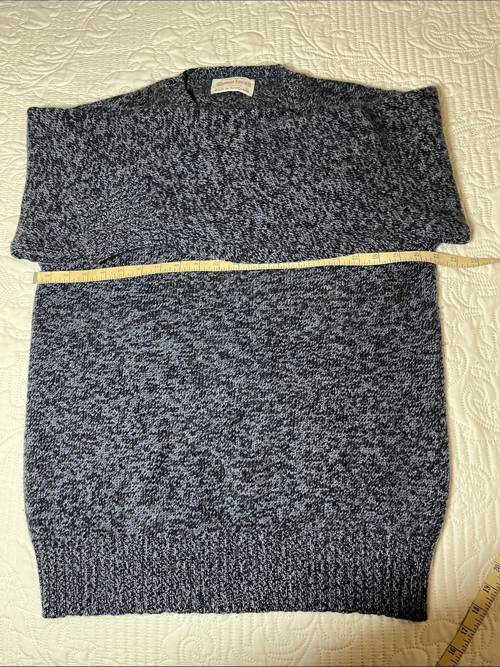 Classic Cashmere Crewneck Men's Sweater in Navy Heather
